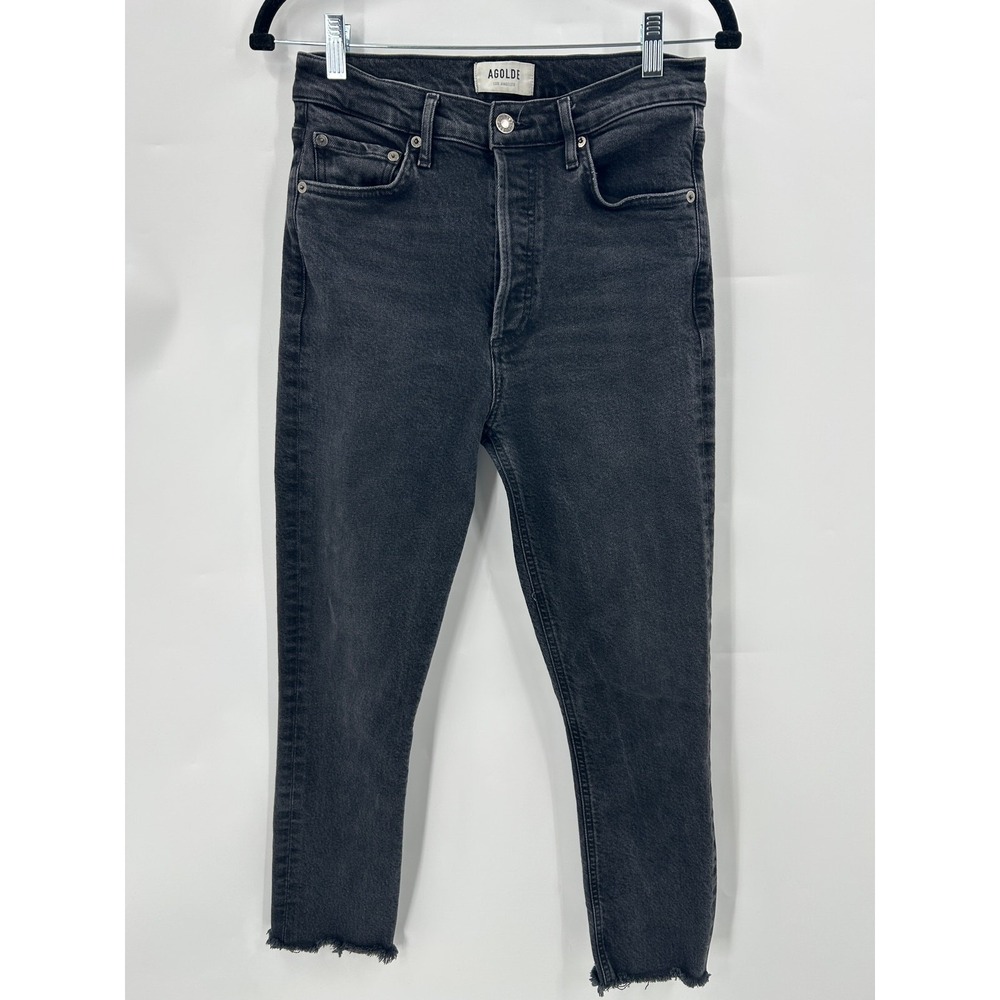 AGOLDE Nico High Rise Slim Fit Ankle Crop Black Wash Jeans Size‎ 26